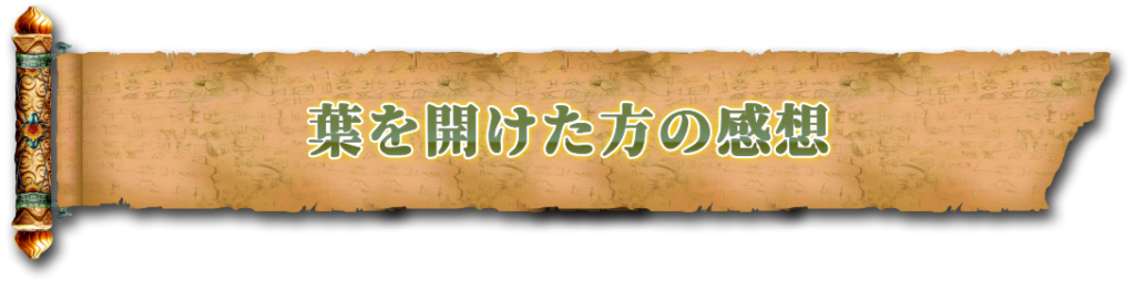 SBAでアガスティアの葉を開けた方の感想