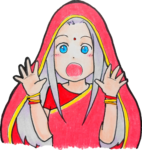 両手を広げて驚く【レイさんインドver.】